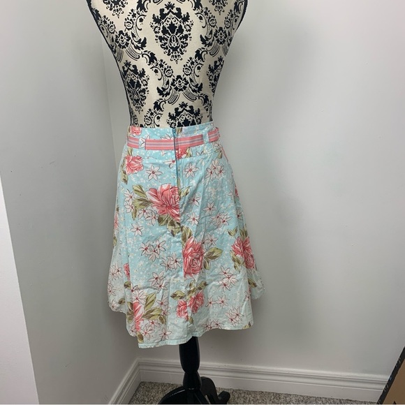 Vintage 90s Y2K Suzy Shier Floral A-Line Skirt - Picture 4 of 11